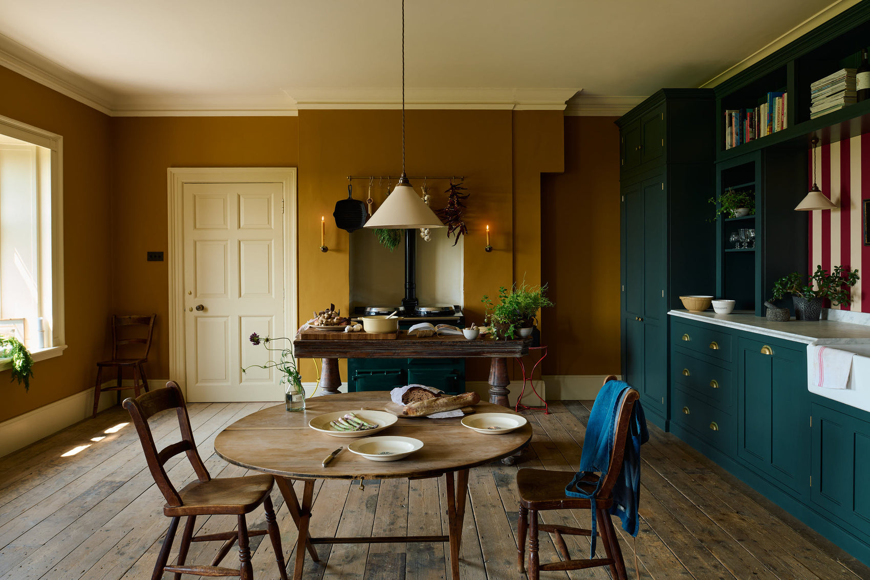 A modern kitchen that retains the charm of its original building